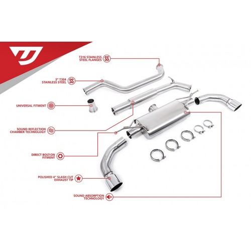 Unitronic Turbo-Back Exhaust System for MK8 GTI